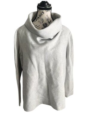 COS Grey Funnel Neck Sweater scandi Minimalist Cotton Top Oversized Size Large